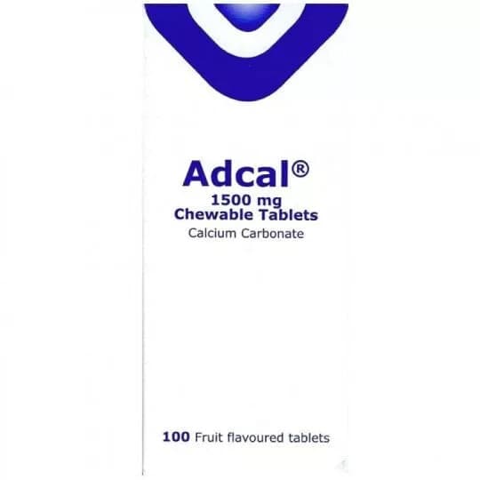 Adcal 1500mg Calcium Carbonate Chewable Tablets 100 Tablets