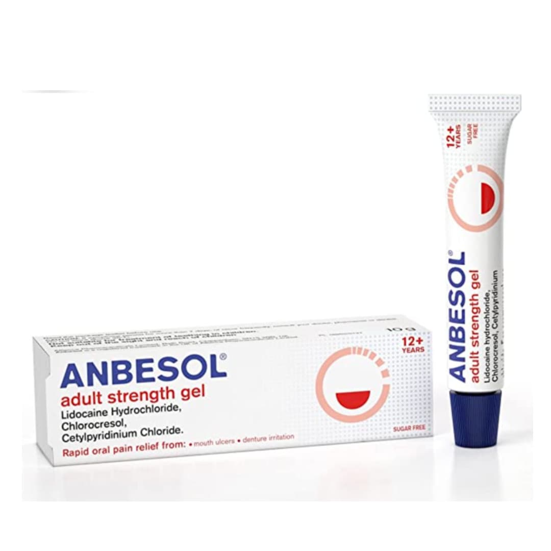 Anbesol Adult Strength Gel - 10g - Mouth Ulcer - Denture Sores Uk Pharmacy stock