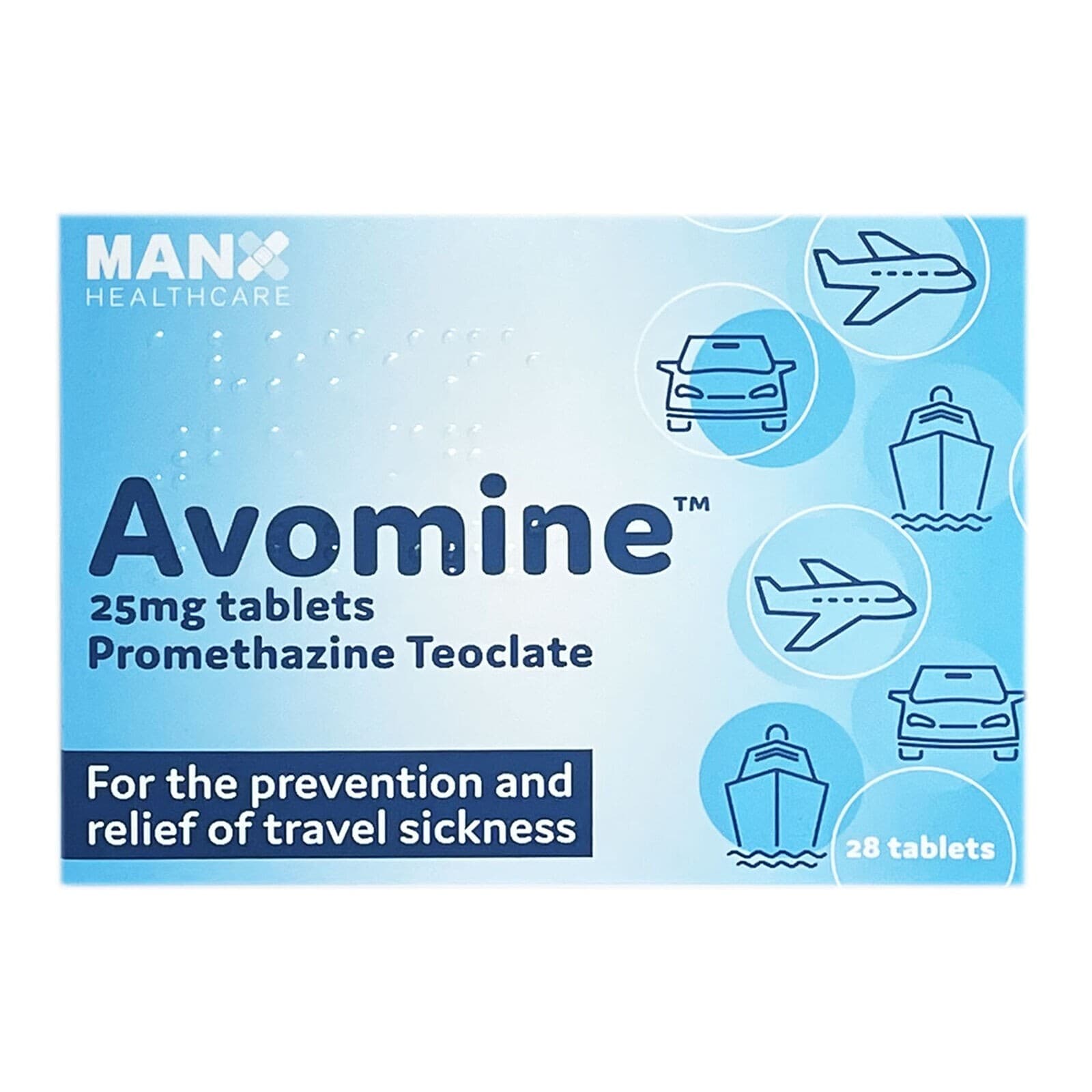 Avomin 25mg Tablets - 28 - Travel Sickness