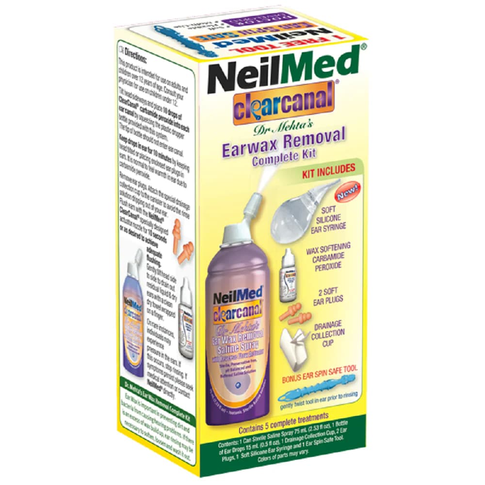 NeilMed ClearCanal Earwax Removal Complete Kit – Safe Ear Wax Cleaning System