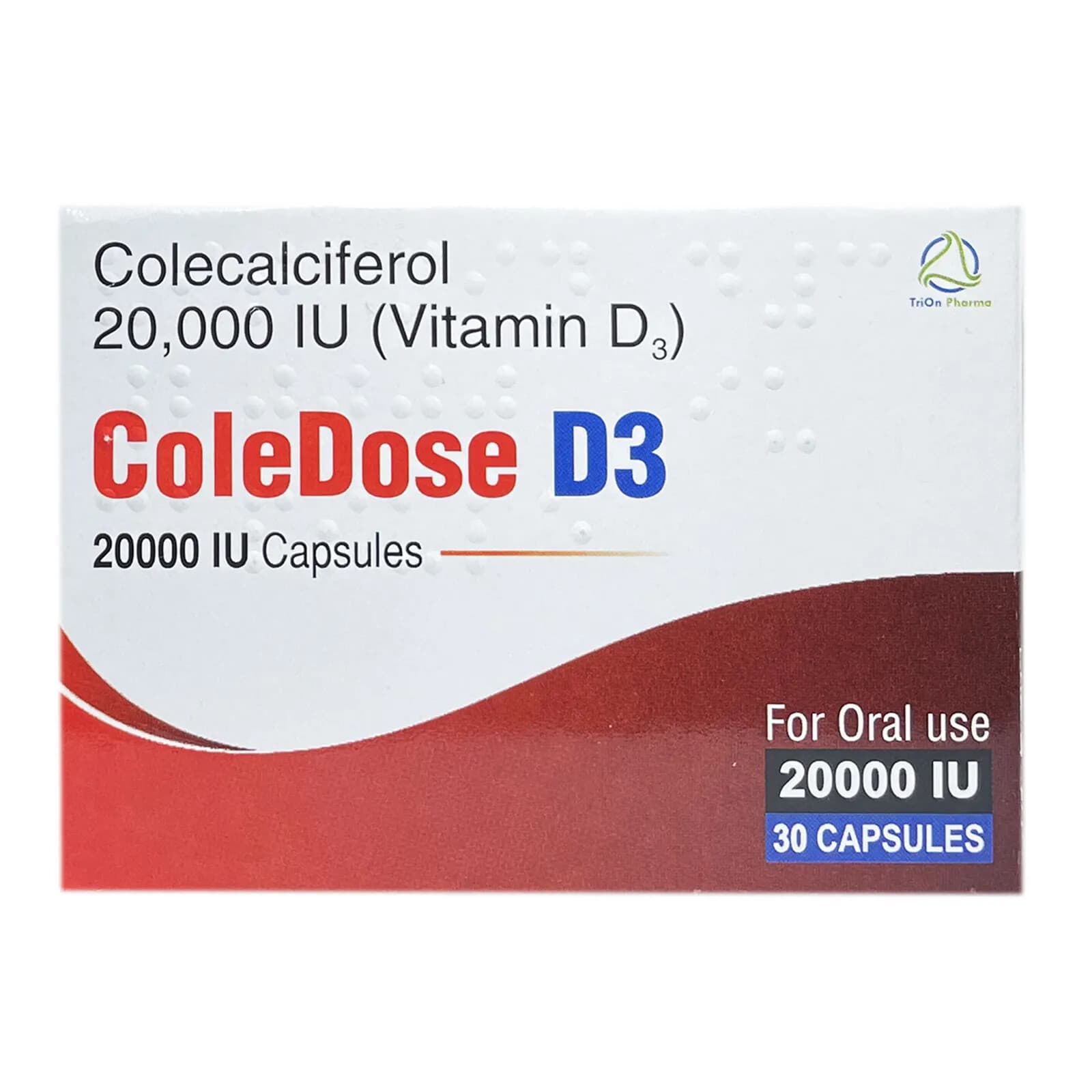ColeDose Vitamin D3 20000 IU (30 capsules)