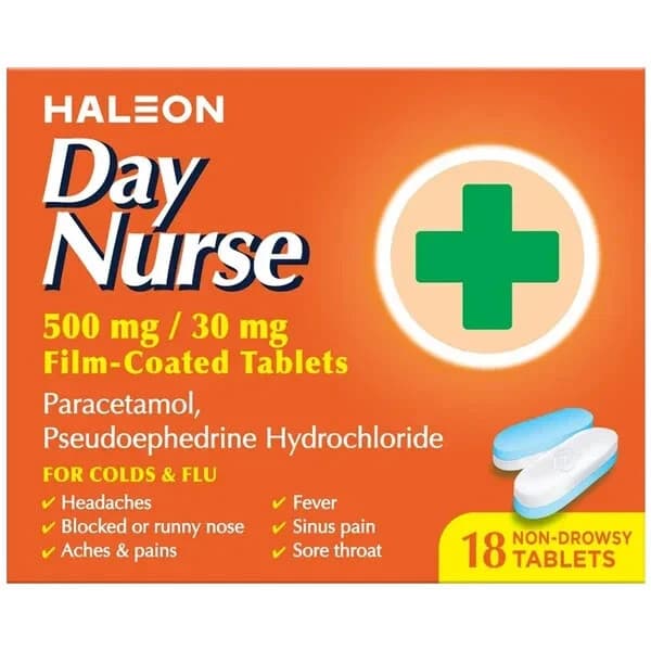 Day Nurse 18 Tablets 500mg/30mg Film-Coated