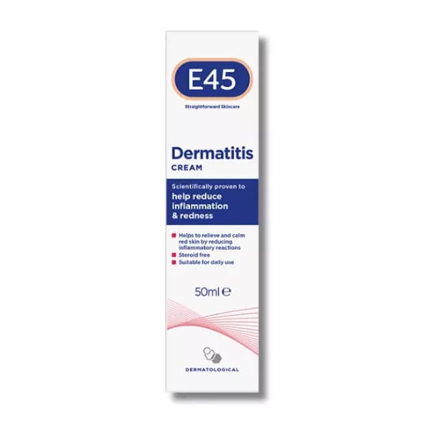 E45 Dermatitis Cream - 50ml - Reduce redness and dryness -Relief for dermatitis