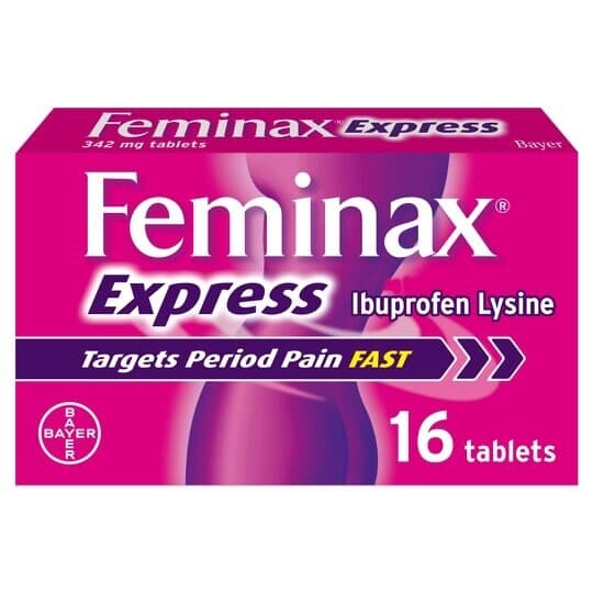 Feminax Express Ibuprofenn Lysine 342mg 16 Tablets **MAX 2 PER ORDER**