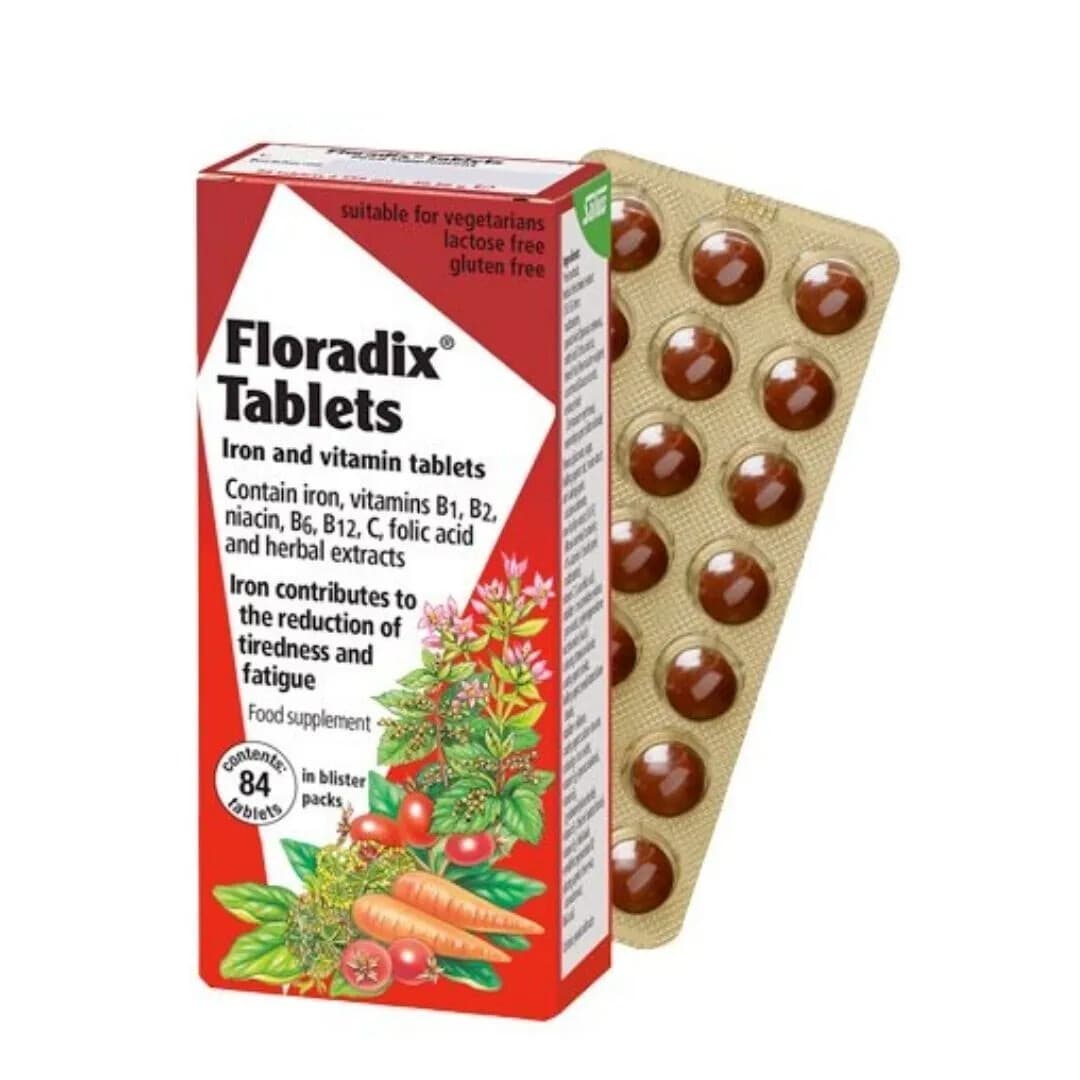 Floradix Tablets x 84 - Herbal Supplement - Iron