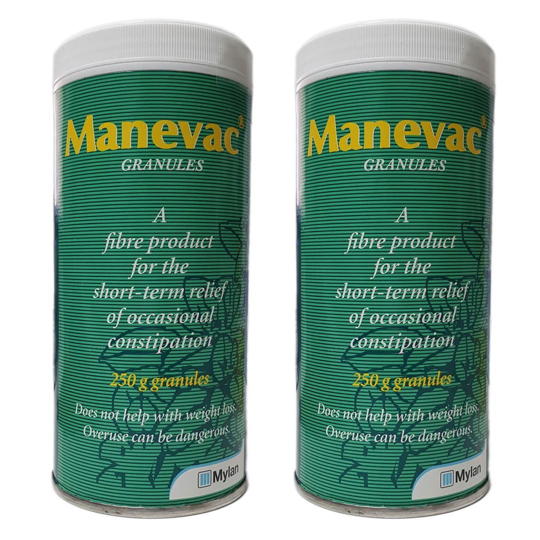 Manevac Granules 250g x 2 - Senna - Fibre Product For Constipation - Isphagula