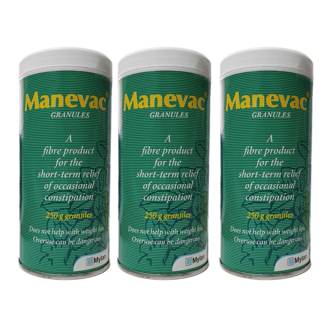 Manevac Granules 250g x 3 - Senna - Fibre Product For Constipation - Isphagula