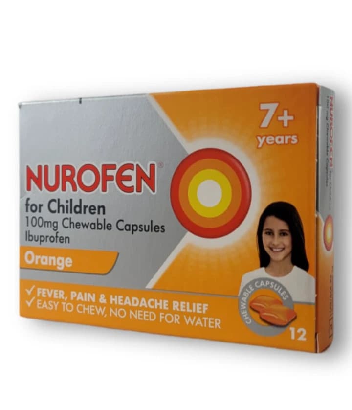 Nurofen For 7+ Year -12 Chewable Capsules-Designed For Children Aged 7 & Older