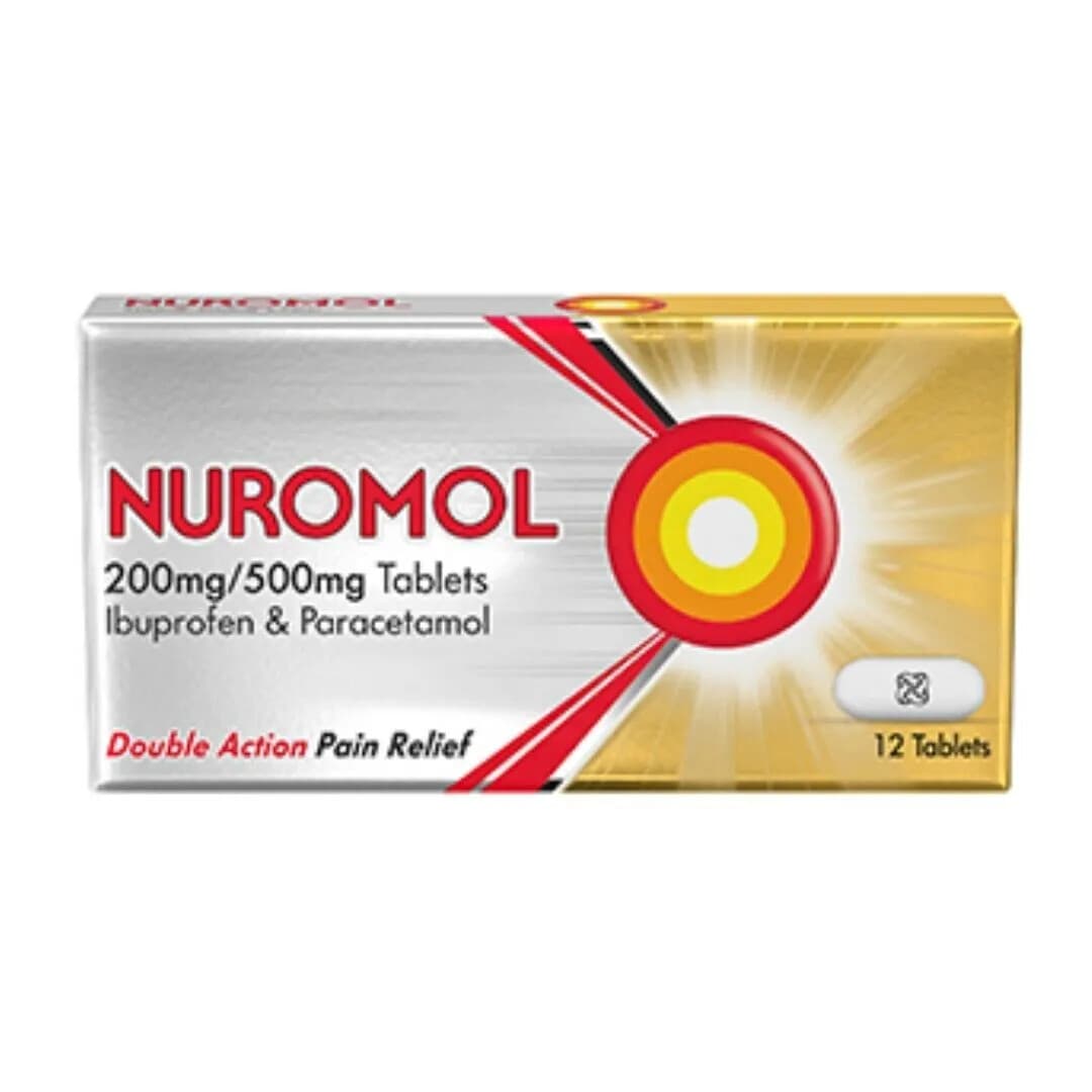Nuromol 200mg/500mg - Ibuprofen/Paracetamol - 12 Tablets
