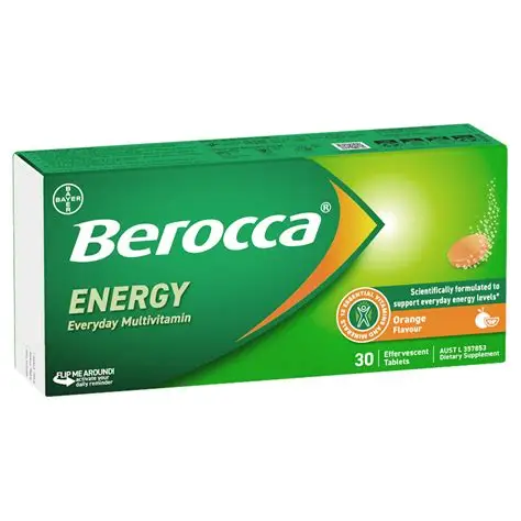 Berocca Energy Orange Flavoured Effervescent 30 Tablets
