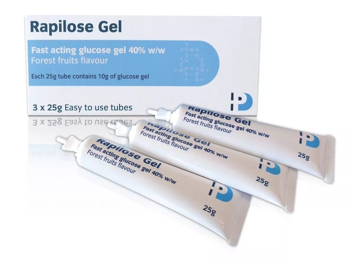 Rapilose Gel Tube (3x25g) Fast Acting Glucose Gel for Energy