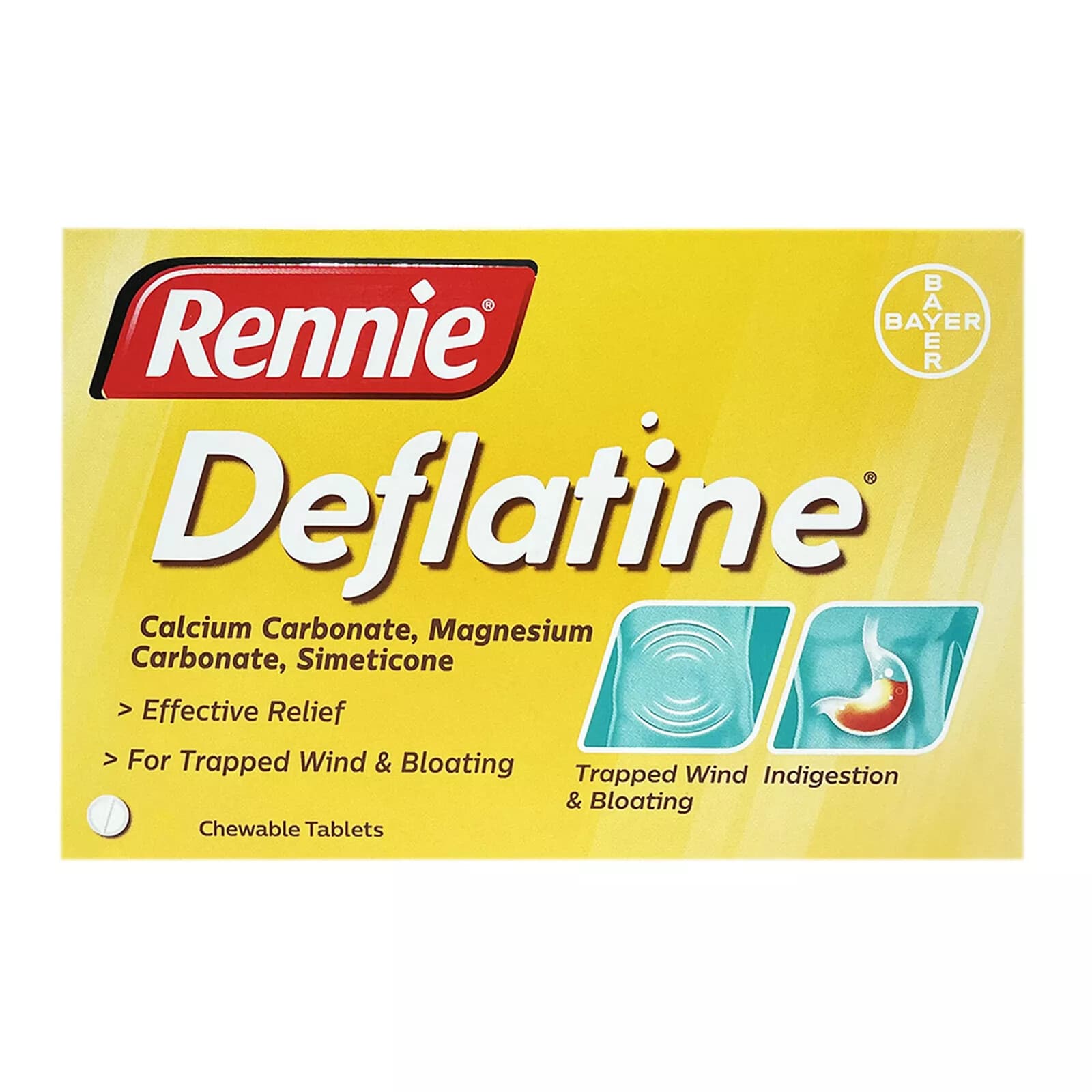 Rennie Deflatine for Bloatedness Relief 18 Tablets