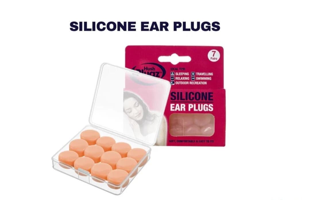 Hush Plugz Silicone Earplugs Ear plug Comfortable Genuine Easy Fit - 7 Pairs