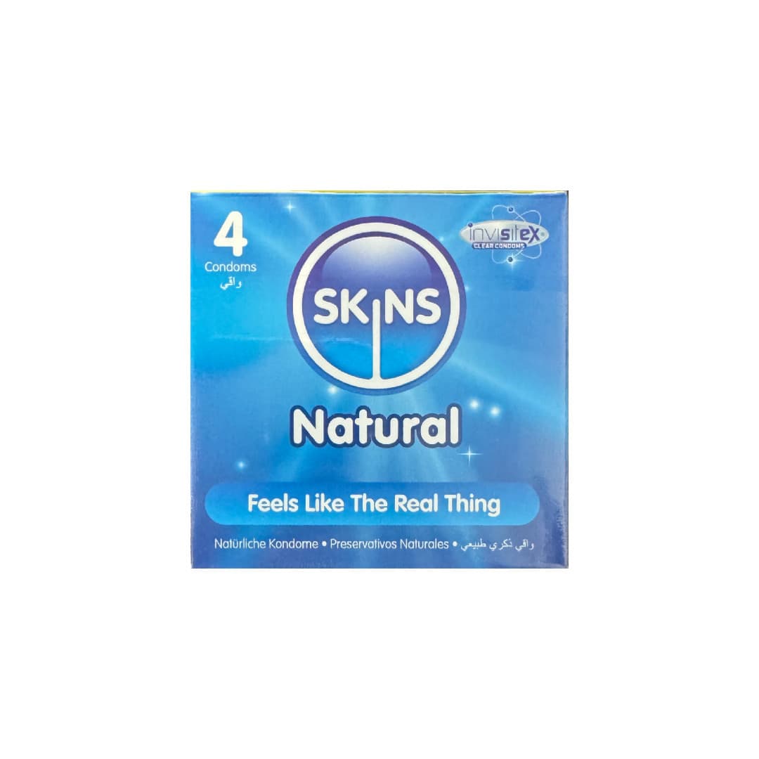 Skins Natural Condoms- 4 Condoms