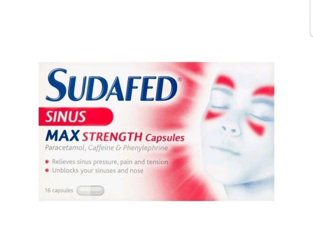 Sudafed Sinus Max Strength 16 Capsules