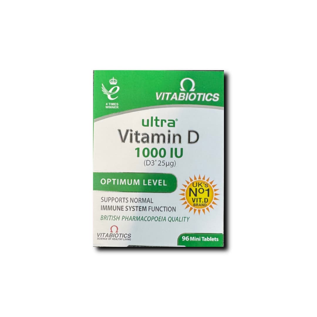 Vitabiotics Ultra Vitamin D 1000IU - 96 mini Tablets Optimum level 25mcg